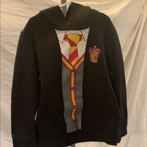 Warner Bros Black and Red Hogwarts Hoodie Sweatshirt